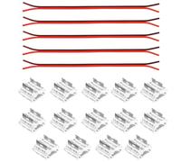 Wvxilyr 14 Piezas 2pin 8mm Conector y 5 Piezas Cables de Extensión de 15cm 20AWG, Kit de Conectores Transparentes para Tiras LED COB de 8mm, para Conexiones de Esquina y Extensión Sin Soldadura