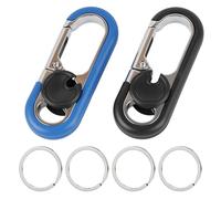 Wvxilyr 2 Piezas Llavero de Coche Metálico, Mosqueton llavero, Mosquetones Pequeños, Llavero Personalizado de Aleación de Zinc, Con Doble Anillo para Llaves de Coche, Moto y Casa