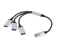 Wvxilyr Divisor USB 2.0 1 a 3, USB Splitter, Adaptador USB C a USB, Hub Adaptador de Carga y Extensión de Puerto para Laptop, PC, Soporta Transferencia de Datos hasta 480 Mbps y Carga hasta 1,5A