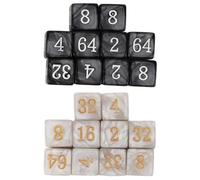 WW 20 Piezas Dados numerados Esquina Cuadrada múltiplo de 2 números Dados de plástico Blanco Perla Negro para Juegos de Mesa Juegos de matemáticas educación EEE