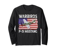 WW2 Warbird P51 Mustang American Airplane Niños Niñas Niños Manga Larga