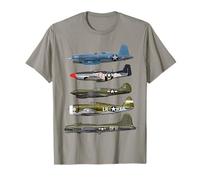 WW2 Warplane B-17 P51 Mustang F4U Corsair P40 Warhawk regalo Camiseta