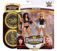 WWE Campeonato Pack 2 figuras de acción luchadoras Chyna y Trish Stratus con accesorios, juguete niños +6 años (Mattel GVJ25)