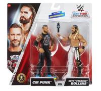 WWE CM Punk V Seth Freakin Rollins Mattel Main Event Showdown 2 Pack Series 23 - Figura de acción de lucha libre 2025