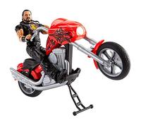 WWE Drew McIntyre con Motocicleta Destrucción Total Muñeco articulado con moto roja de juguete con piezas desmontables y accesorios (Mattel GYX60)