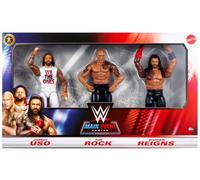 WWE Jimmy Uso The Rock Roman Reigns Main Event - Paquete de 3 figuras de acción de lucha libre serie Mattel