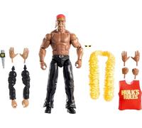 WWE Mattel Elite Collection - Figura de acción y accesorios, juego premium de Hulk Hogan para eventos en vivo, Wrestlemania con piezas de Howard Finkel Build-A-Figure