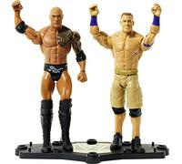 WWE Serie Campeonato Pack 2 figuras The Rock vs John Cena, figuras de acción articuladas de lucha libre con accesorios, juguete +6 años (Mattel HDM13)
