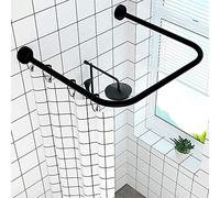 WWERTYY Barra de Cortina de Ducha Curva Ajustable, Barra de Cortina de Ducha de Acero Inoxidable 304, Barra Extensible, riel de Barra de Ducha montado en la Pared, Barra de Ducha en Forma