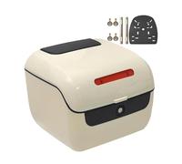 WWERTYY Caja Superior Universal para Motocicleta, Caja Trasera para Motocicleta de 30 litros, Caja Superior para Motocicleta, Maletero para Scooter, Almacenamiento de Equipaje Beige