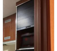 WWERTYY Puertas enrollables para armarios, Kit de Puerta Rectangular Tipo persiana para Cocina con riel y manija para lavandería, oficinas, hogar, Autocaravana, Puerta Plegable para armari