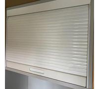 WWERTYY Puertas y rieles de persiana Negra con Marco Frontal, encimeras de Cocina para electrodomésticos - Tamaños Personalizados, Puertas Decorativas Flexibles (24x40 (61x101.6cm))