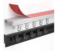 WWERTYY Rieles para Cortinas de Pared y Techo autoadhesivos, rieles y Accesorios de Aluminio para Cortinas de 70 a 600 cm, Barras de Cortina Adhesivas divisorias para Ventana salediza, RV,