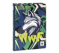 WWF - Agenda escolar 2025-2026 oficial de la WWF, agenda de 12 meses, ideal para la escuela primaria o secundaria, con tapa dura con la foto de un leopardo y 352 páginas a colores, 13 x 17,8 cm