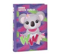 WWF - Agenda escolar 2025-2026 oficial de la WWF, agenda de 12 meses, ideal para la escuela primaria o secundaria, con tapa dura con la foto de un leopardo y 352 páginas a colores, 13 x 17,8 cm