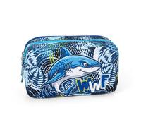 WWF - Estuche Rectangular con 2 Cremalleras para niños y niñas, Ideal para Guardar artículos de papelería, con prácticas Cremalleras, Doble Compartimento Interior, 21 x 15 x 8 cm