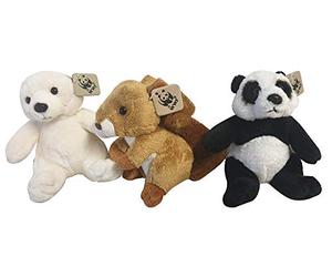 WWF Plush Figures Collection Set de 3 en una Caja de Regalo con una Ardilla, un Oso Polar y un Oso Panda