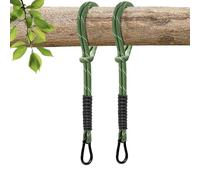 WWFFEN Cuerda de fijación para columpio, juego de fijación para hamacas, silla colgante, cuerda con mosquetón para columpio de árbol al aire libre, parque infantil (2 unidades, 63,5 cm, verde)
