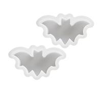 WWHJR 2 moldes de silicona para cemento de hormigón de Halloween, calabazas, calaveras, murciélagos, moldes de silicona para cemento de resina epoxi, regalo de Halloween, molde de pegamento para velas