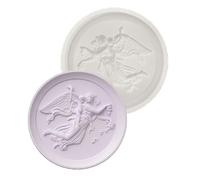 WWHJR Bandeja de alivio de silicona para manualidades, molde de silicona en relieve para yeso, velas perfumadas, placa de alivio de ángel, molde de silicona para alivio de ángel, molde de silicona