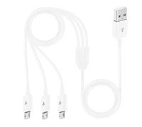 WWHJR Cable divisor USB, cable de carga USB, adaptador de sincronización de datos, flexible, cable multifunción, cable de datos de carga micro USB de uno a tres micro USB