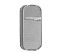 WWHJR Estuche transparente para bolígrafos, bolsa de doble capa, organizador de lápices, soporte para brochas de maquillaje de viaje, para escuela, oficina, bolsa de doble capa, gris