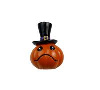 WWHJR Figura de calabaza sonriente de terror en miniatura, resinas estéticas oscuras, manualidades, centros de mesa de Halloween, decoración del hogar, regalo de calabaza de terror