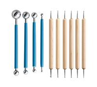 WWHJR Juego de 10 bolas de arcilla para esculpir punteos, tallar cerámica, pintura de roca, arcilla, modelado de arcilla en relieve, para amantes del arte, herramienta de modelado para dar forma a