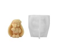 WWHJR Moldes de silicona con forma de conejos, moldes para velas perfumadas, moldes de resina epoxi, moldes para hornear, suministros de manualidades para decoraciones de chocolate, dibujos animados