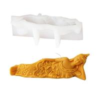 WWHJR Moldes de silicona multifuncionales, moldes artísticos, moldes de vela de silicona con forma de Buda, molde fácil de desmoldar para hacer velas, asiento de loto, molde de vela de Buda, asiento