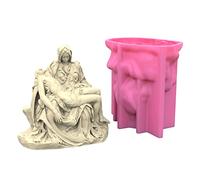 WWHJR Pieta - Molde de silicona para jabón, diseño de estatua griega romana, molde de resina para hacer velas, molde de yeso epoxi para decoración del hogar, molde de adorno de estatua de Pieta