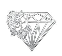 WWHJR Plantillas de corte de metal rosa para álbum de recortes, tarjetas de papel, diseño de diamante rosa
