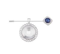 WWHJR Relicario de ramo de novia con diamantes de imitación de aleación y cabujones de cristal redondos para recuerdos de boda, joyería fotográfica de aleación, talla única, como se describe