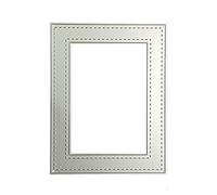 WWHJR Troqueles de corte de metal con marco rectangular y punteado cosido para álbumes de recortes, herramienta de grabado en relieve, tarjeta de papel, plantilla, molde, decoración, manualidades