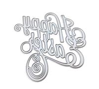 WWHJR Troqueles de corte de metal con texto en inglés "Happy Easter", para álbumes de recortes, tarjetas de papel, troquelado de Navidad