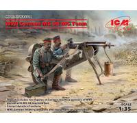 WWI German Mg08 MG Equipo (2 Figures) (100% New Moldes) 1 :3 5 Plástico Modelo
