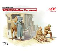 WWI US Medical Personal (4 Figures) (100% New Moldes) 1 :3 5 Plástico Modelo Kit