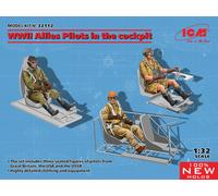 WWII Allies Pilots IN The Cockpit British, American, Soviet 1 :3 2 Plástico Kit