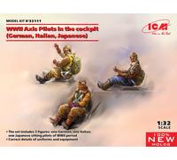 WWII Axis Pilots IN The Cockpit German, Italian, Japanese 1 :3 2 Plástico Modelo