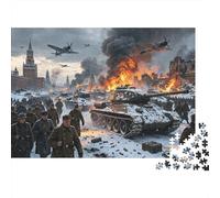 WWII Battle Jigsaw Puzzle 1000 Piezas Reciclado Material Historical War Puzzles para Boy & Girl Ages 6 Years Up Educational Juego Challenge Parent Child Toy 38x26cm/1000pcs