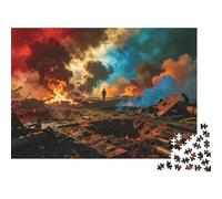 WWII Battlefield 1000 Piezas Puzzle Reciclado Post War Ruins Mayor Puzzles Party Juego Accesorios Developing Chico & Chica‘s Intelligence Educativo Divertido 70x50cm/1000pcs