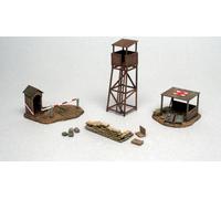 WWII Battlefield Buildings Diorama Plástico Kit 1:72 Modelo Italeri
