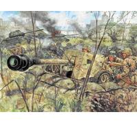 WWII German Pak 40 Antitanque Gun Con Crew Plástico Kit 1:72 Modelo Italeri