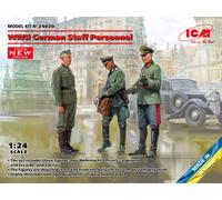 WWII German Staff Personal (100% New Moldes) 1:24 Plástico Modelo Kit Icm