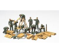WWII German Tanque Crew Field Maintenace Set 1:48 Figura Plástico Modelo Tamiya