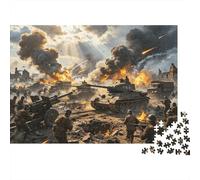 WWII Puzzle 1000 Piezas Reciclable Paper Tank Battle Adult Jigsaws Accesorios de Juego de Fiesta Developing Boy & Girl‘s Intelligence Educativo 52x38cm/1000pcs