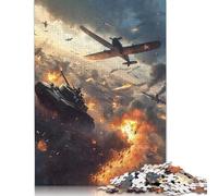 WWII Tank & Plane Battle Puzzle Imposible,desafío para Adultos Entretenimiento Creativo 1000 Piezas Obra De Arte De Juego De para Adultos Y Niños Mayores De 12 Años 1000pcs (40x28cm)
