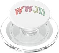 WWJD ¿Qué haría Jesús Biblia Cristiana Fe Minimalista PopSockets PopGrip para MagSafe