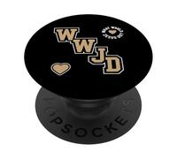 WWJD ¿Qué haría Jesús Fe Cristiana Inspiración PopSockets PopGrip Adhesivo