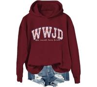 WWJD Sudadera con capucha What Would Jesus Do - Sudadera cristiana con versículo bíblico, Burdeos, XXL